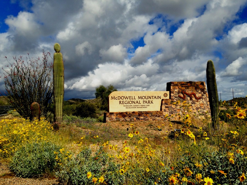 Entrance of the McDowell Mountain Regional Park. 